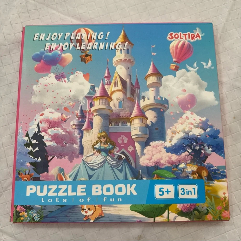 Pink & Blue Castle Puzzle Book for Kids